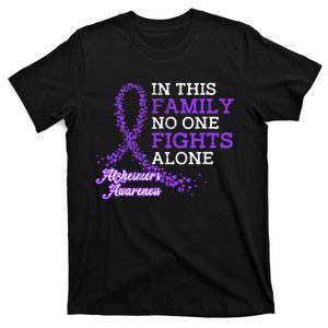 Purple Ribbon Family Alzheimer Awareness T-Shirt