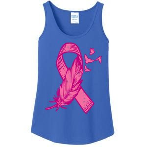 Pink Ribbon Feather Bird Cute Breast Cancer Awareness Meaningful Gift Ladies Essential Tank