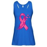 Pink Ribbon Feather Bird Cute Breast Cancer Awareness Meaningful Gift Ladies Essential Flowy Tank