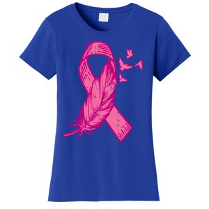 Pink Ribbon Feather Bird Cute Breast Cancer Awareness Meaningful Gift Women's T-Shirt