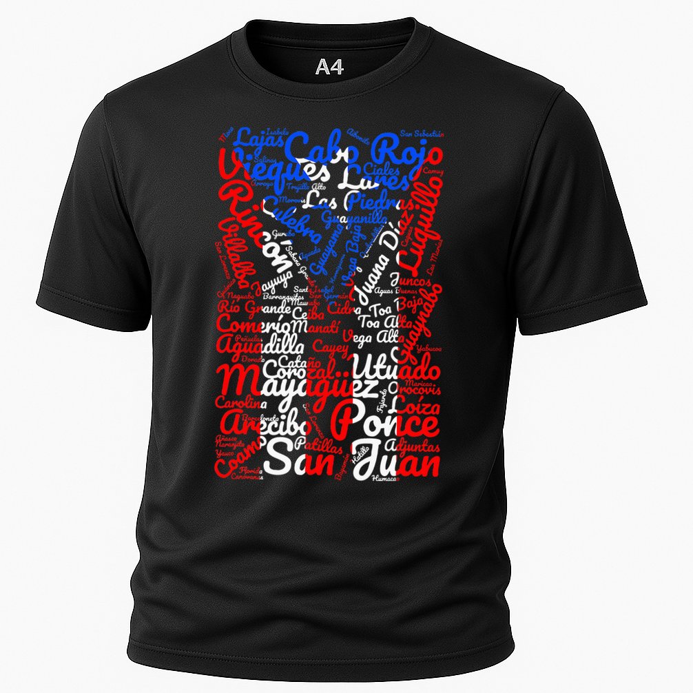 Puerto Rican Flag Towns And Cities Of Puerto Rico Cooling Performance Crew T-Shirt