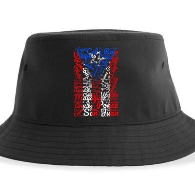 Puerto Rican Flag Towns And Cities Of Puerto Rico Sustainable Bucket Hat