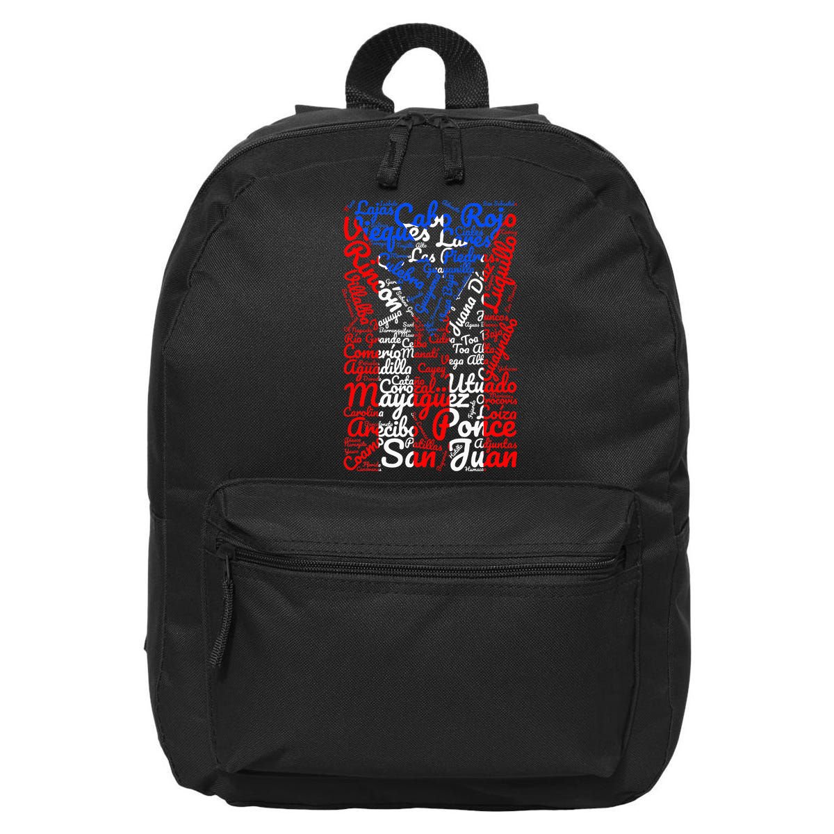Puerto Rican Flag Towns And Cities Of Puerto Rico 16 in Basic Backpack