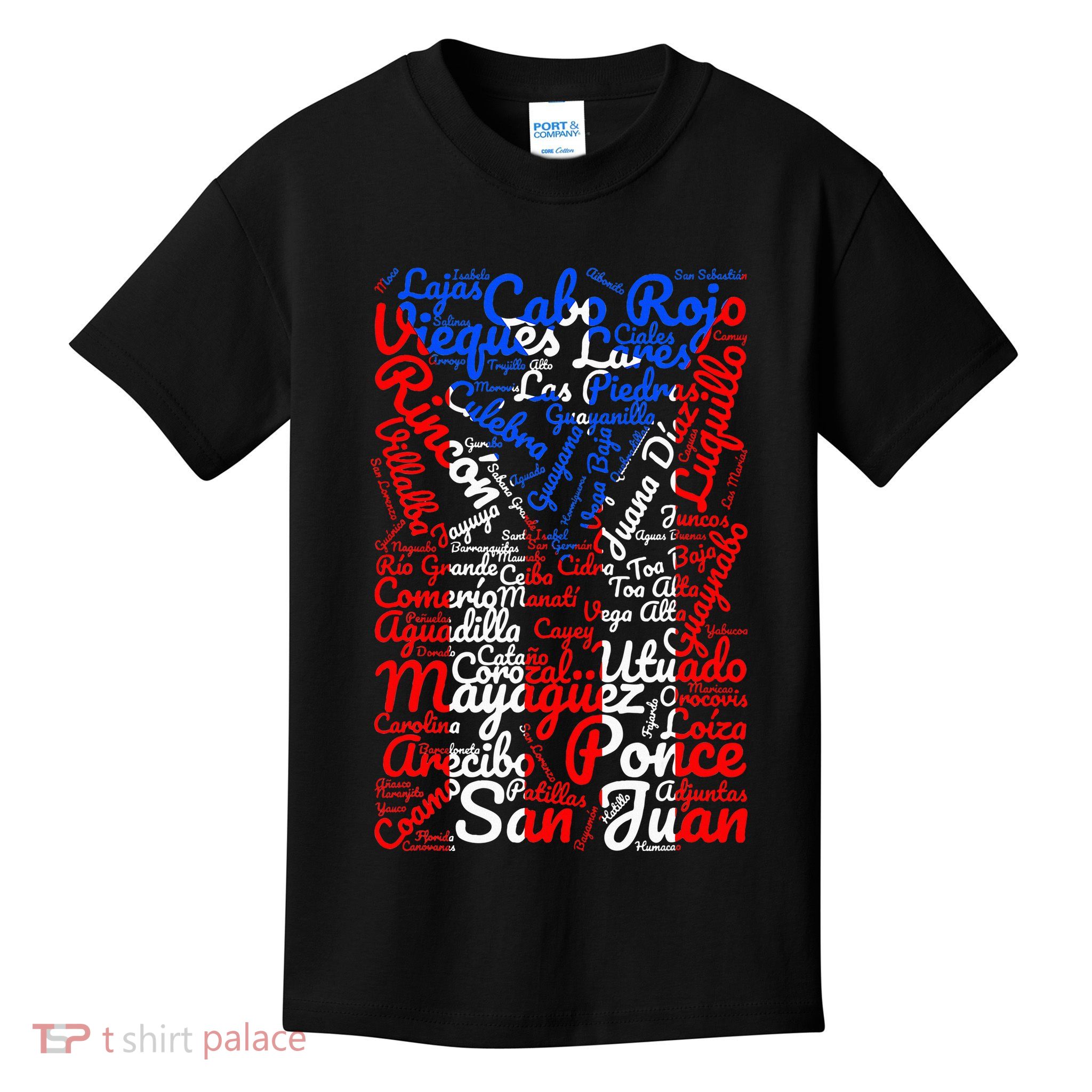 Puerto Rican Flag Towns And Cities Of Puerto Rico Kids T-Shirt