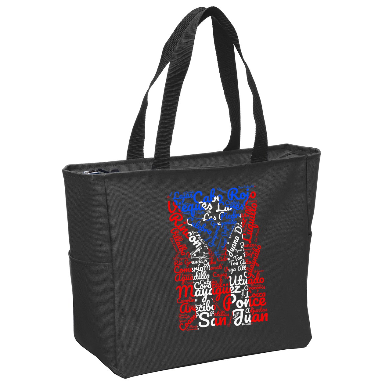 Puerto Rican Flag Towns And Cities Of Puerto Rico Zip Tote Bag