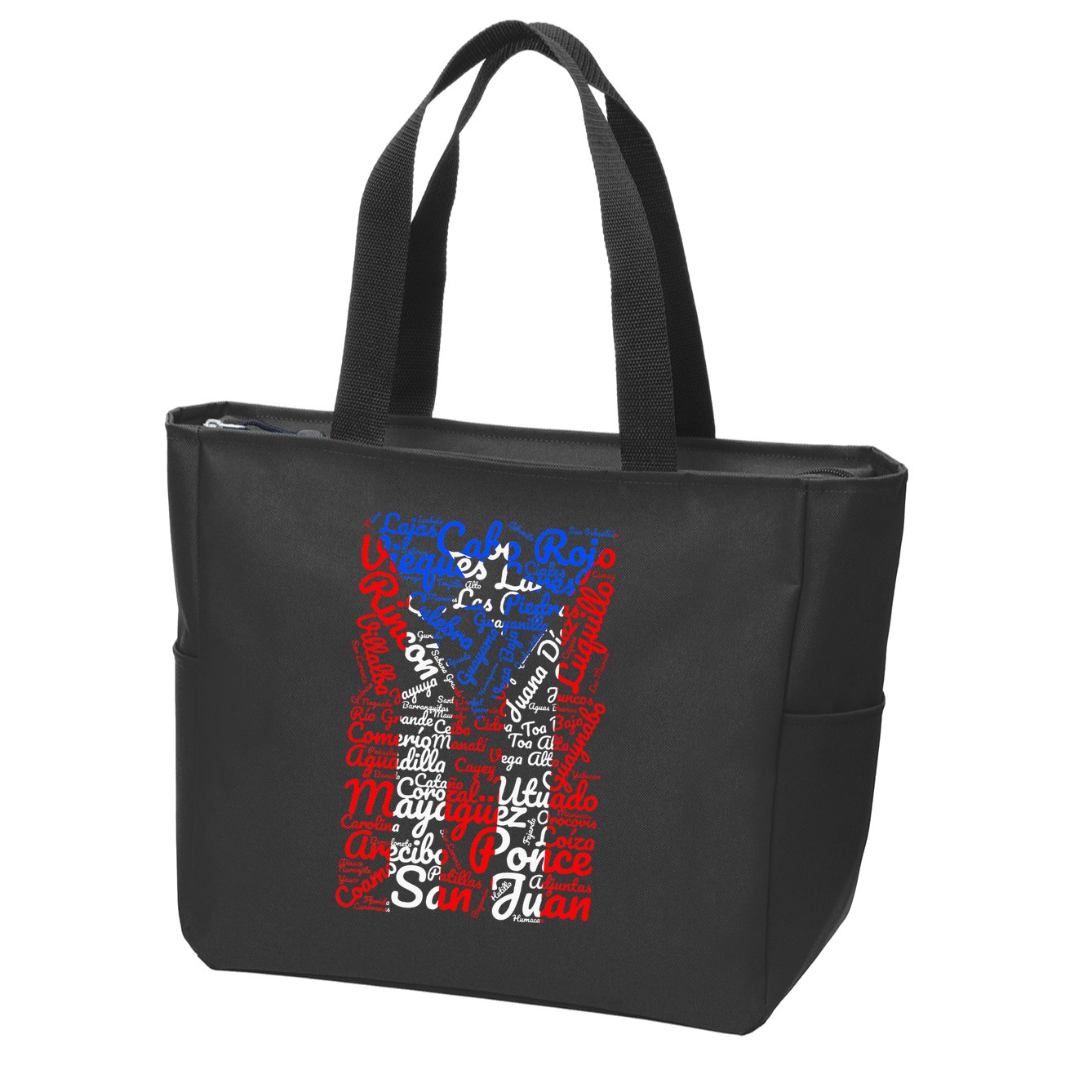 Puerto Rican Flag Towns And Cities Of Puerto Rico Zip Tote Bag