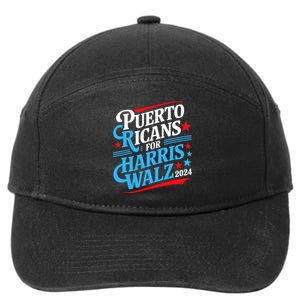 Puerto Ricans For Harris Walz Presidential Election 2024 7-Panel Snapback Hat