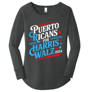 Puerto Ricans For Harris Walz Presidential Election 2024 Women's Perfect Tri Tunic Long Sleeve Shirt