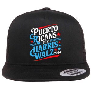 Puerto Ricans For Harris Walz Presidential Election 2024 Flat Bill Trucker Hat