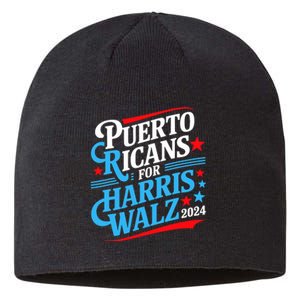 Puerto Ricans For Harris Walz Presidential Election 2024 Sustainable Beanie