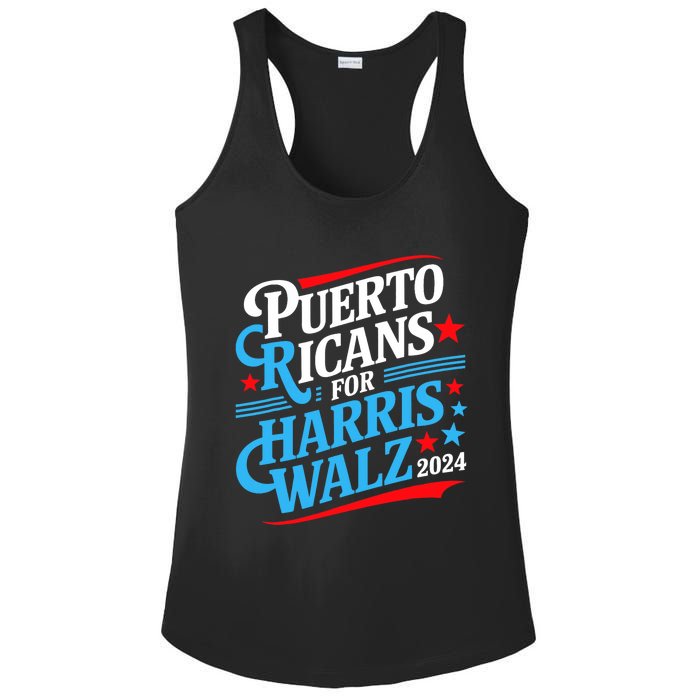 Puerto Ricans For Harris Walz Presidential Election 2024 Ladies PosiCharge Competitor Racerback Tank