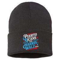 Puerto Ricans For Harris Walz Presidential Election 2024 Sustainable Knit Beanie