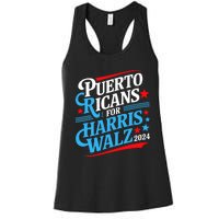 Puerto Ricans For Harris Walz Presidential Election 2024 Women's Racerback Tank