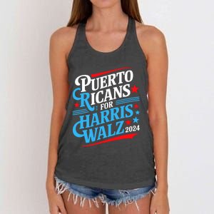 Puerto Ricans For Harris Walz Presidential Election 2024 Women's Knotted Racerback Tank