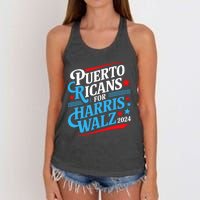 Puerto Ricans For Harris Walz Presidential Election 2024 Women's Knotted Racerback Tank