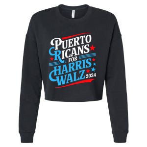 Puerto Ricans For Harris Walz Presidential Election 2024 Cropped Pullover Crew