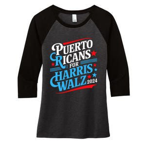 Puerto Ricans For Harris Walz Presidential Election 2024 Women's Tri-Blend 3/4-Sleeve Raglan Shirt