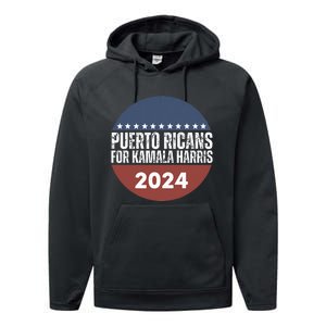 Puerto Ricans For Kamala Harris 2024 Performance Fleece Hoodie