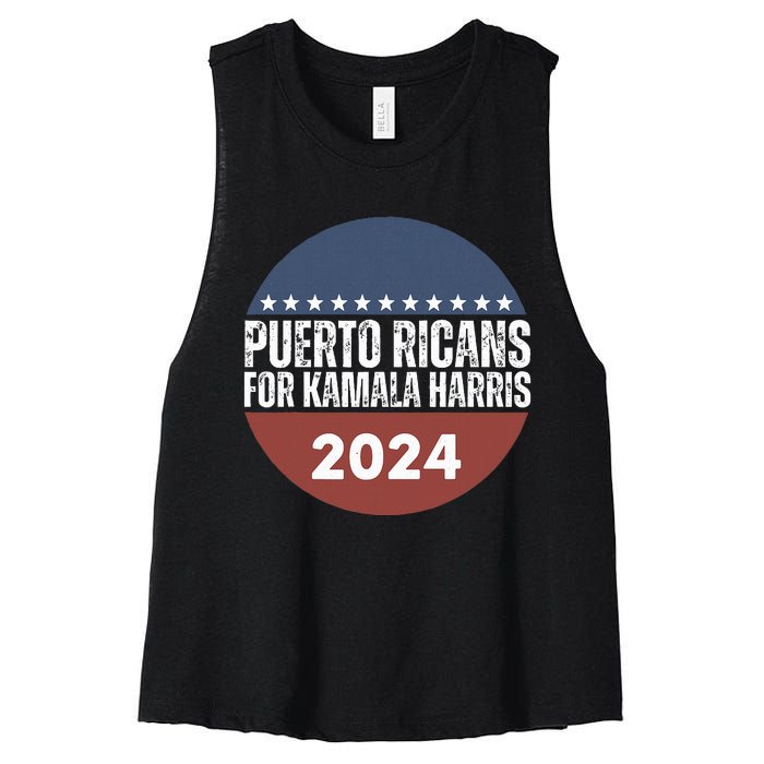 Puerto Ricans For Kamala Harris 2024 Women's Racerback Cropped Tank