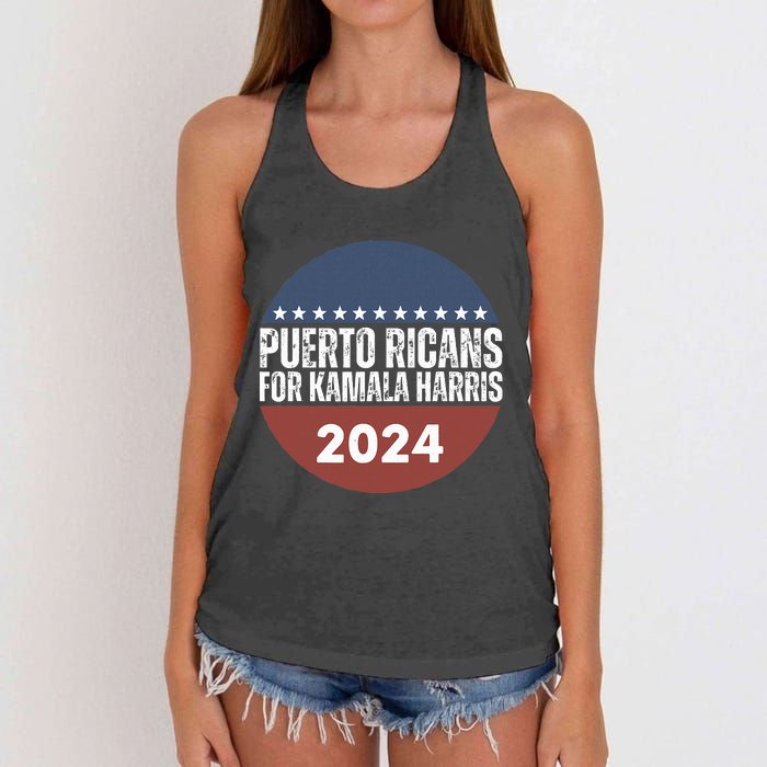 Puerto Ricans For Kamala Harris 2024 Women's Knotted Racerback Tank