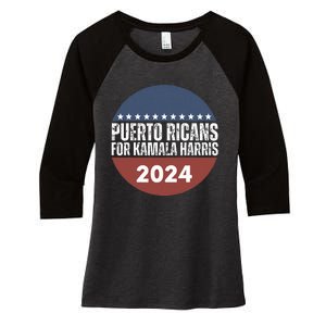 Puerto Ricans For Kamala Harris 2024 Women's Tri-Blend 3/4-Sleeve Raglan Shirt