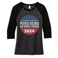 Puerto Ricans For Kamala Harris 2024 Women's Tri-Blend 3/4-Sleeve Raglan Shirt