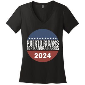 Puerto Ricans For Kamala Harris 2024 Women's V-Neck T-Shirt