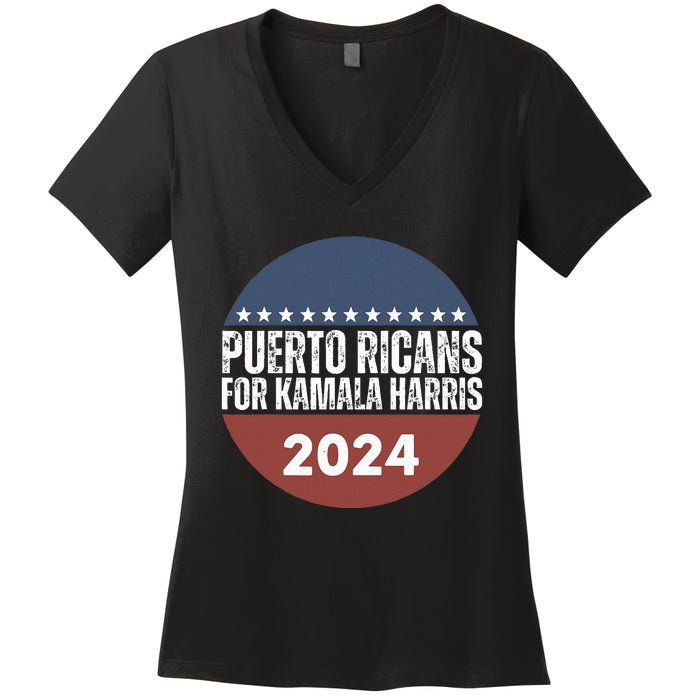 Puerto Ricans For Kamala Harris 2024 Women's V-Neck T-Shirt