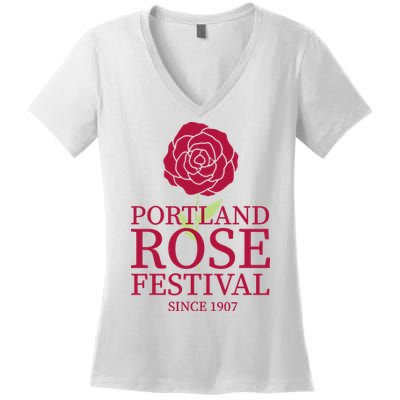 Portland Rose Festival Women's V-Neck T-Shirt