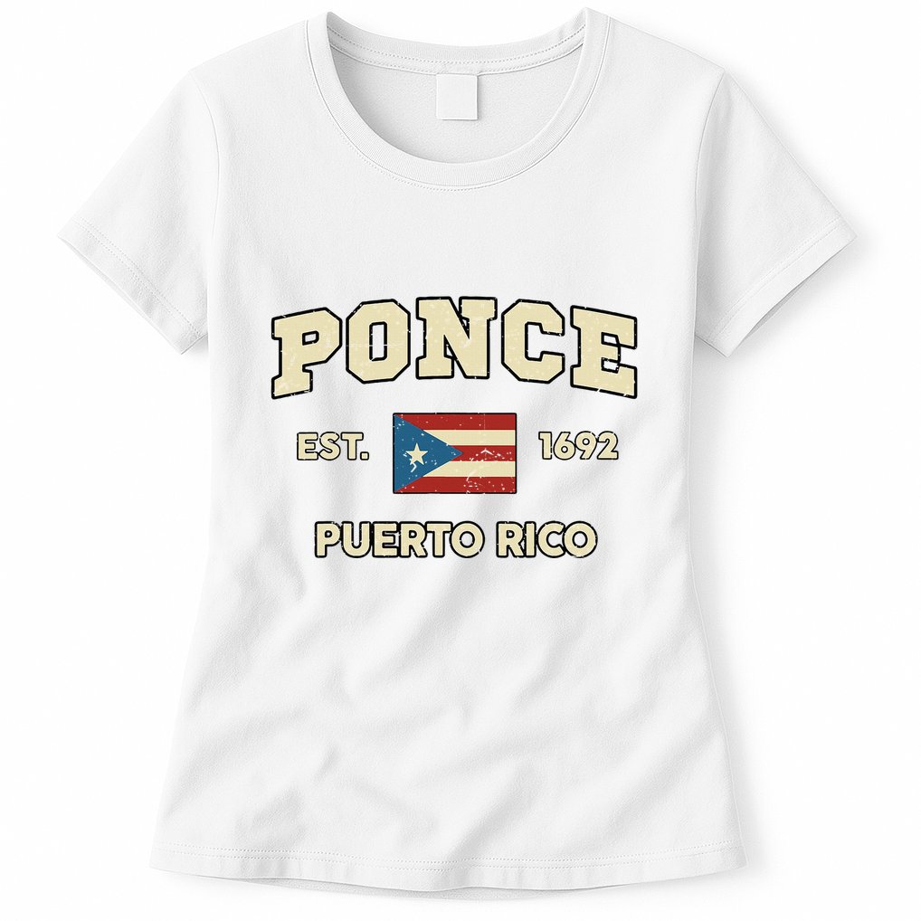 Puerto Rico Flag Hispanic Heritage Month Ponce Boricua Rican Womens T-Shirt