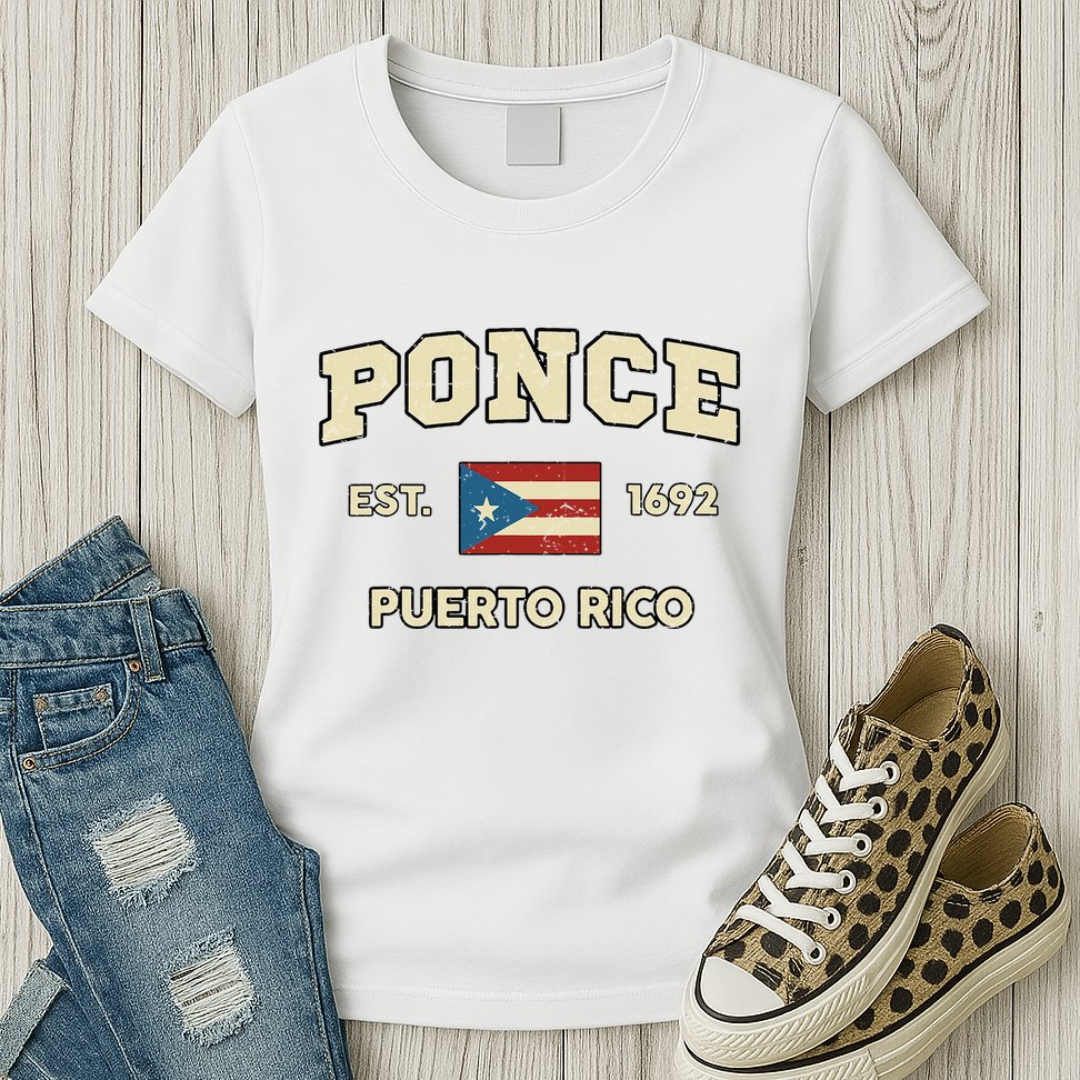 Puerto Rico Flag Hispanic Heritage Month Ponce Boricua Rican Womens T-Shirt