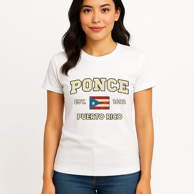 Puerto Rico Flag Hispanic Heritage Month Ponce Boricua Rican Womens T-Shirt