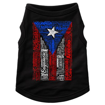 Puerto Rican Flag With Towns And Cities Of Puerto Rico Doggie Tank