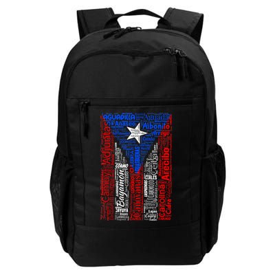 Puerto Rican Flag With Towns And Cities Of Puerto Rico Backpack