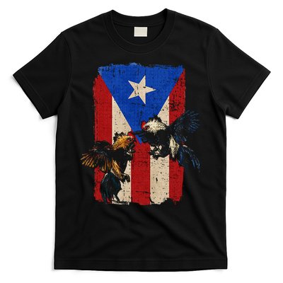 Puerto Rico Flag Cockfighter Game Fowl Cockfighting Rooster T-Shirt