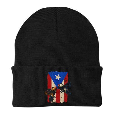 Puerto Rico Flag Cockfighter Game Fowl Cockfighting Rooster Beanie