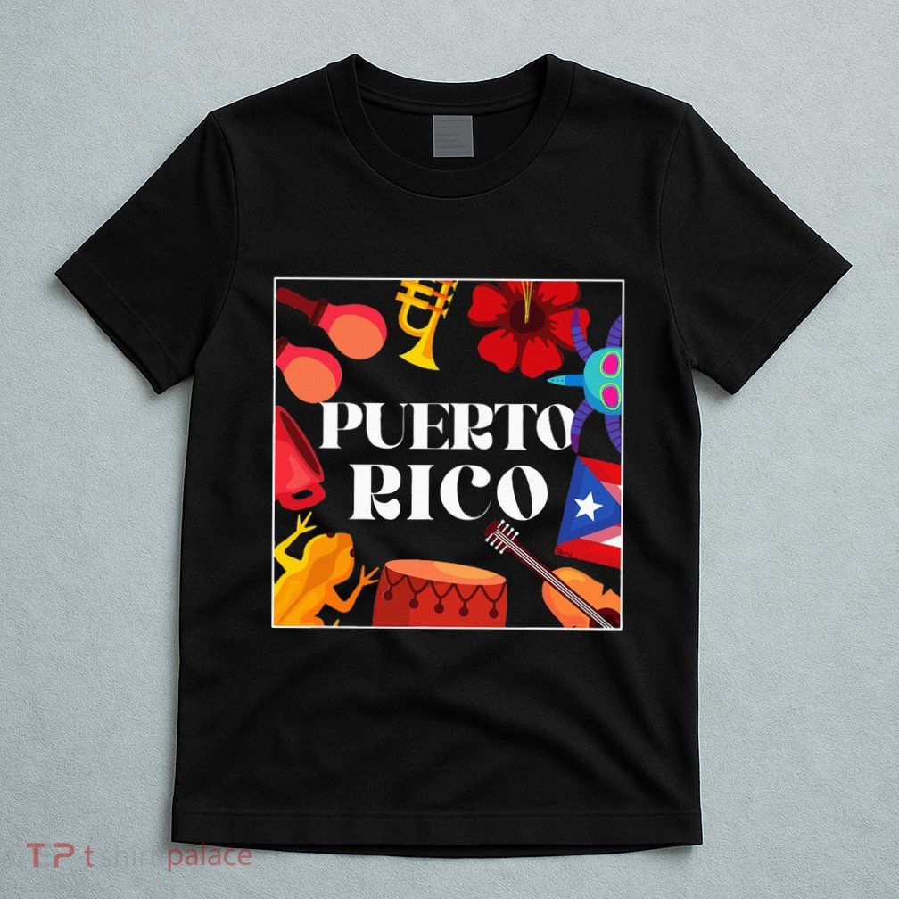 Puerto Rico Flag Flower Amapola Coquí Vejigante Pride T-Shirt