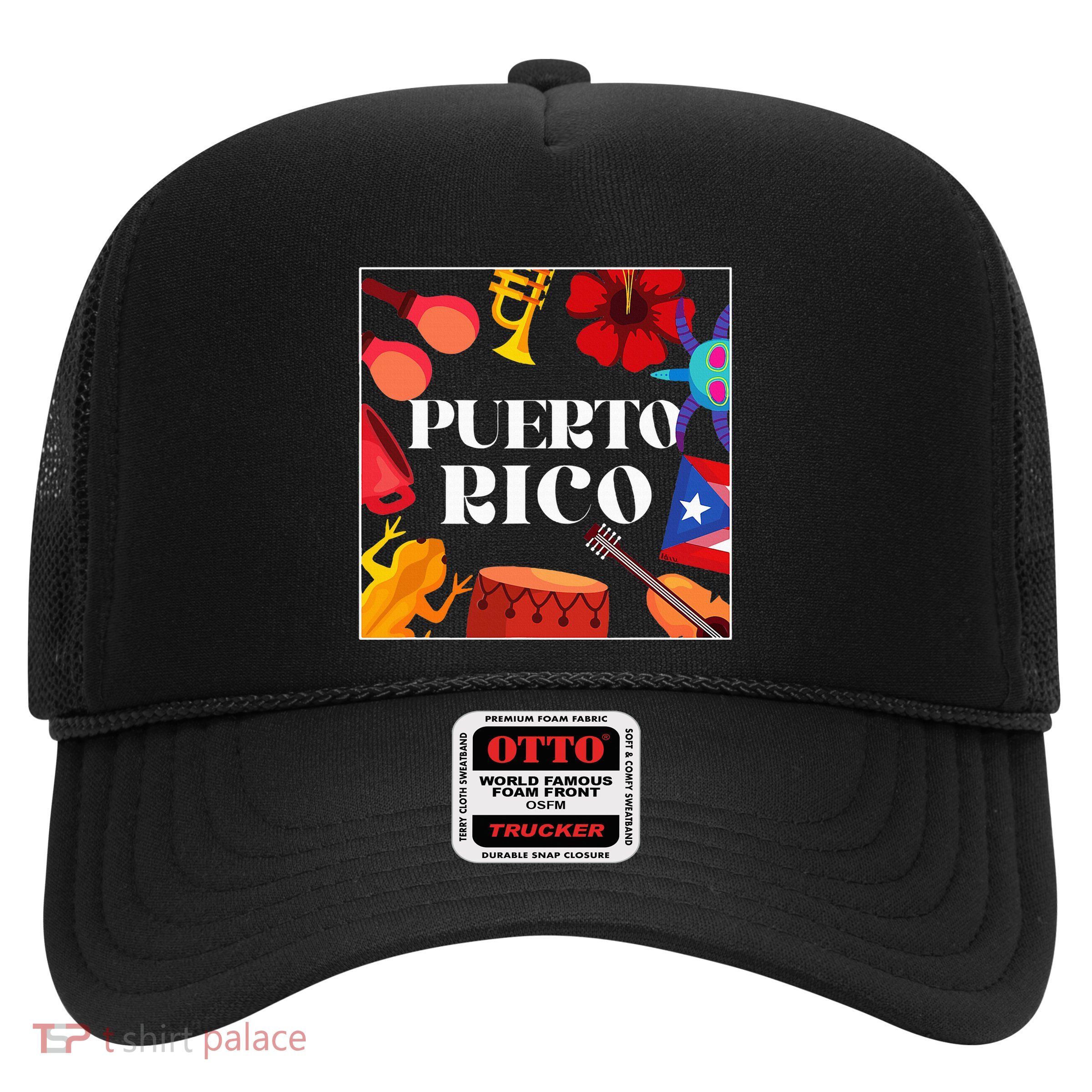 Puerto Rico Flag Flower Amapola Coquí Vejigante Pride Trucker Hat