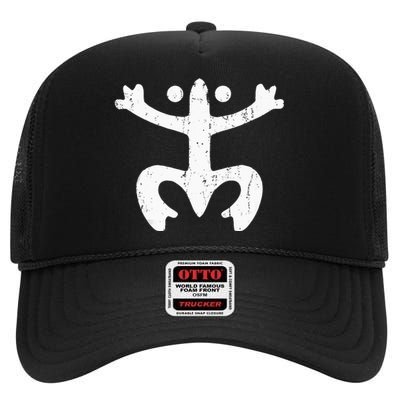 Puerto Rico Frog Puerto Rican Symbol Coqui Taino High Crown Mesh Back Trucker Hat