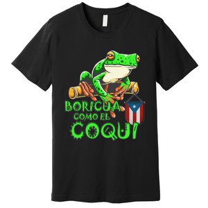 Puerto Rico Frog Puerto Rican Roots Coqui Taino Boricua Gift Premium T-Shirt