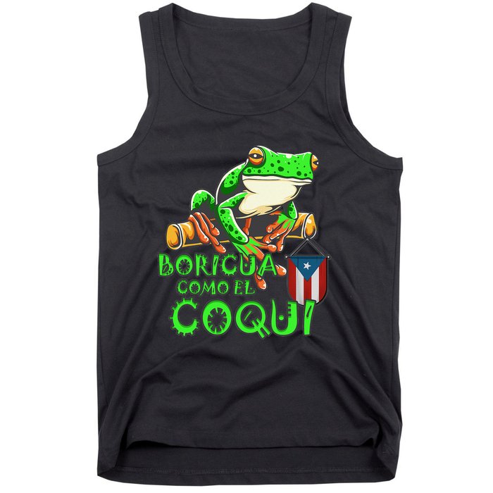 Puerto Rico Frog Puerto Rican Roots Coqui Taino Boricua Gift Tank Top