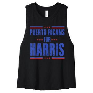 Puerto Ricans For Kamala Harris 24 Women's Racerback Cropped Tank