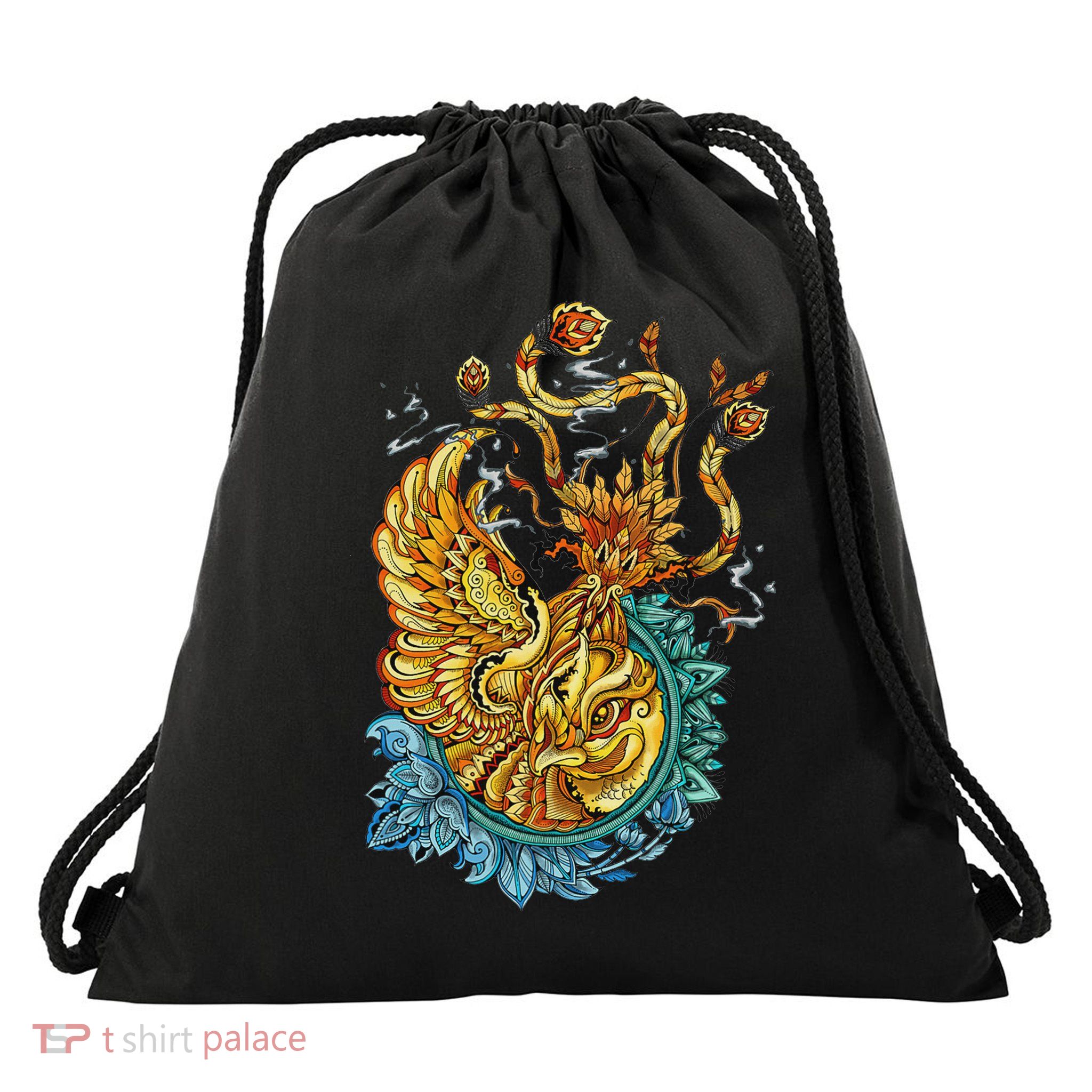 Phoenix Rising From The Ashes Drawstring Bag