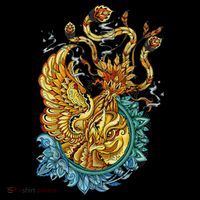 Phoenix Rising From The Ashes Drawstring Bag
