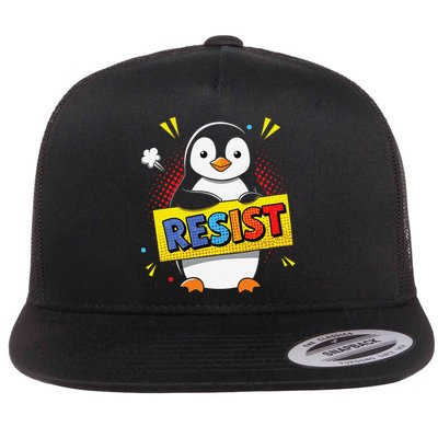 Penguin Resist For Young Leaders In Training Flat Bill Trucker Hat