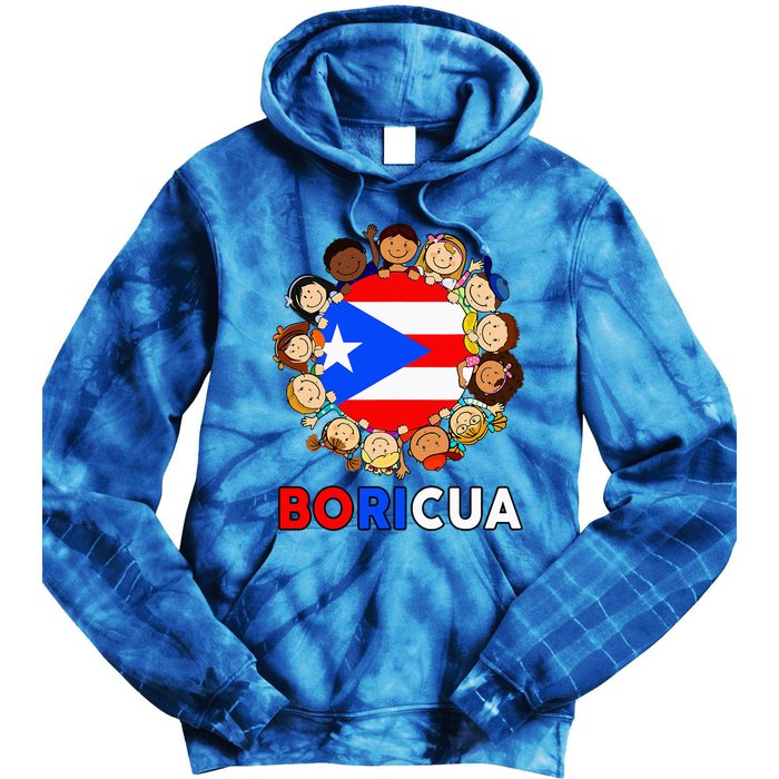 Puerto Rican Flag Boricua Hispanic Heritage Rico Tie Dye Hoodie