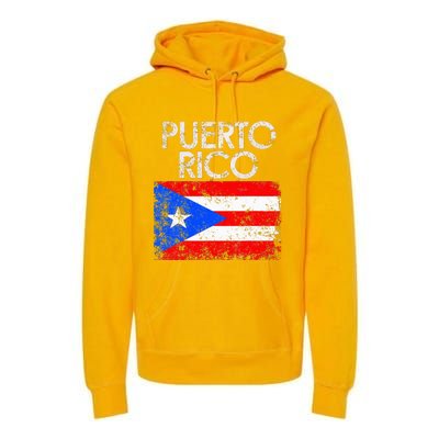 Puerto Rico Flag Pride Souvenir Retro Island Gift Premium Hoodie