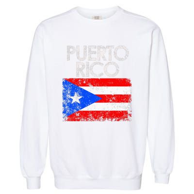 Puerto Rico Flag Pride Souvenir Retro Island Gift Garment-Dyed Sweatshirt