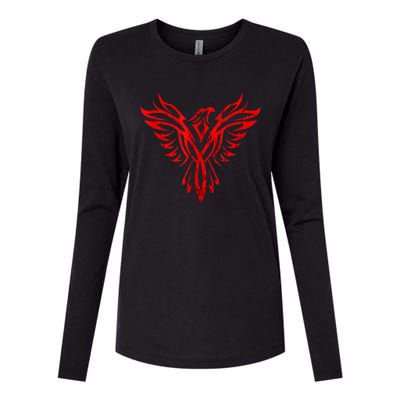 Phoenix Rising Fire Bird Reborn Ashes Rejuvenation Womens Cotton Relaxed Long Sleeve T-Shirt