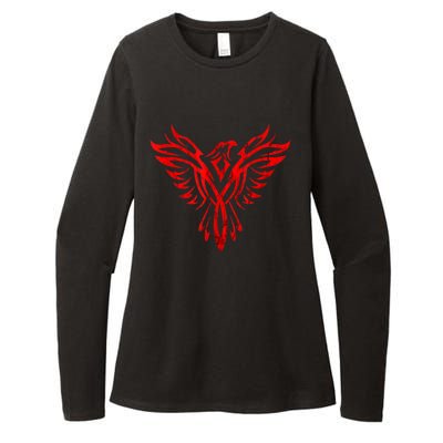 Phoenix Rising Fire Bird Reborn Ashes Rejuvenation Womens CVC Long Sleeve Shirt